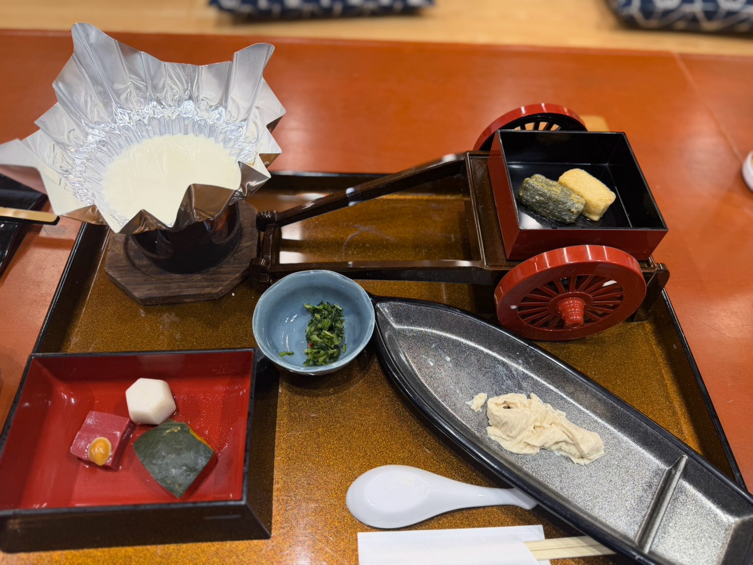 おもてなしとして用意した湯葉御膳