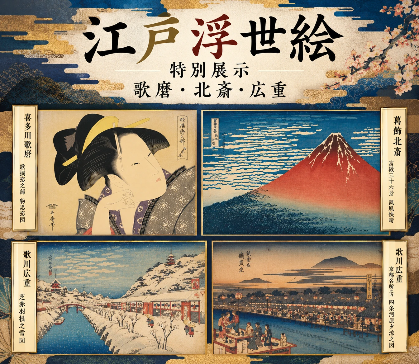 歌麿・北斎・広重の浮世絵特別展示