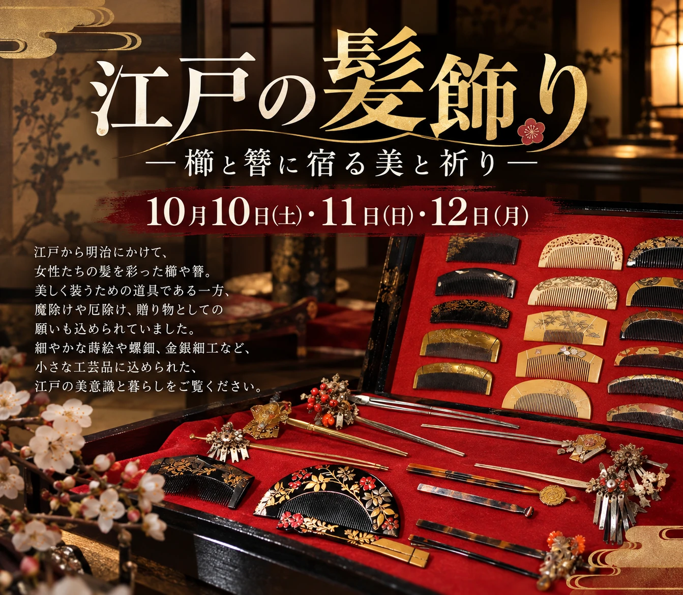 江戸の髪飾り 櫛と簪の特別展示